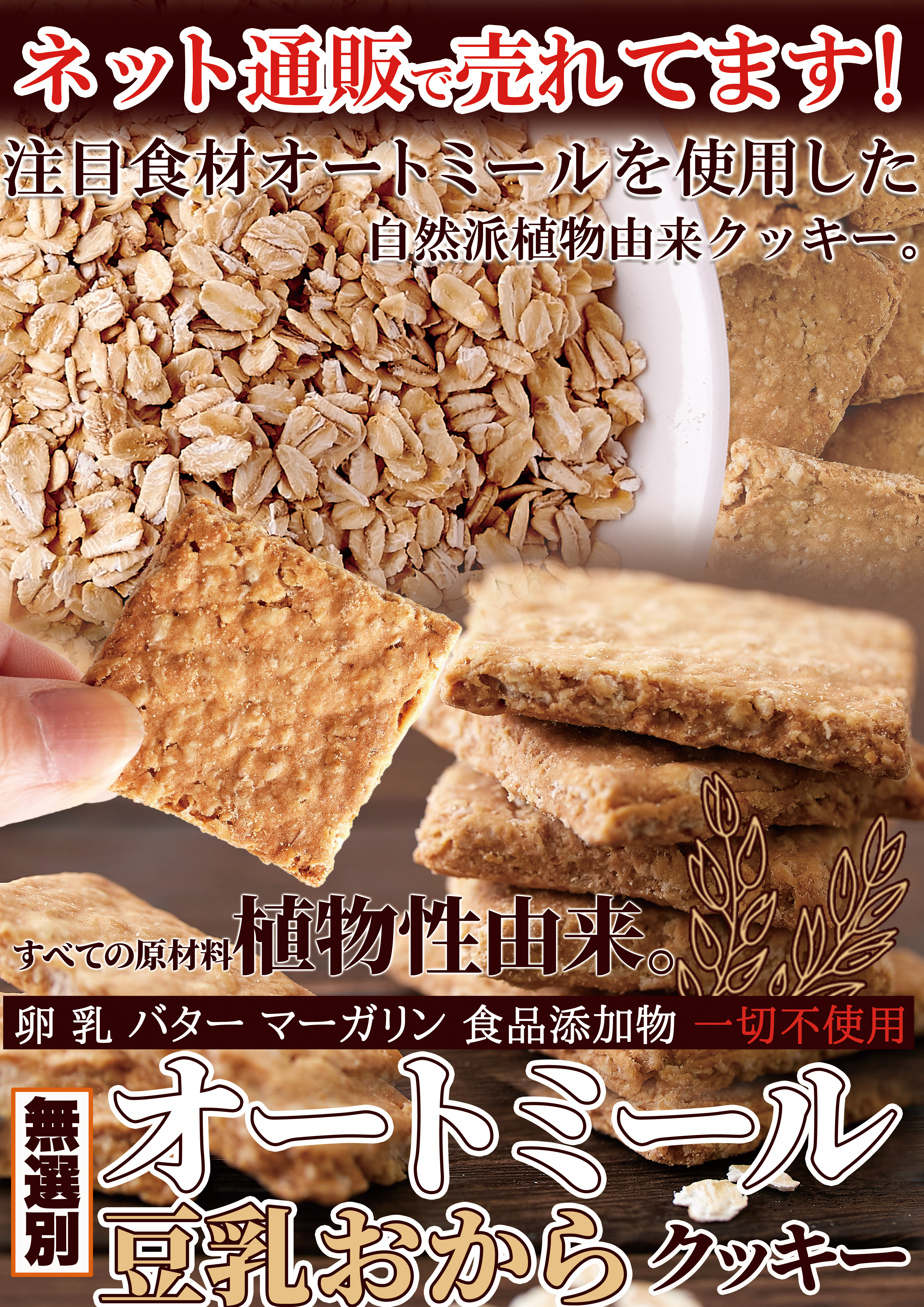 ※実店舗様限定※【無選別】オートミール豆乳おからクッキー175g