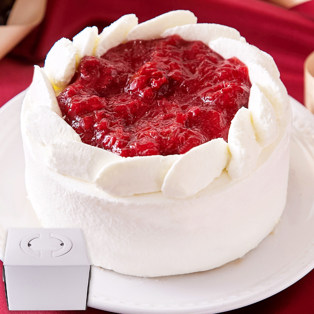 いちごコンポートと国産生クリームの調和♪いちご好きへ送る！いちごコンポートのショートケーキ4号≪冷凍≫